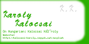 karoly kalocsai business card